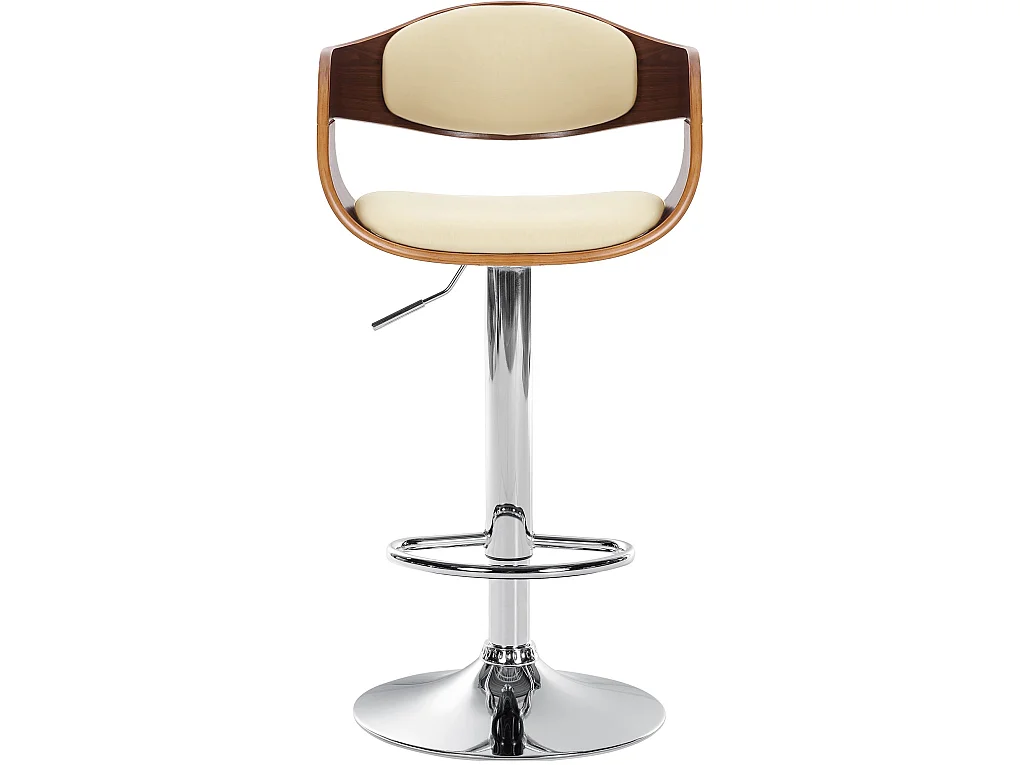 Tabouret de bar - Similicuir - Noyer / Crème - Kingston