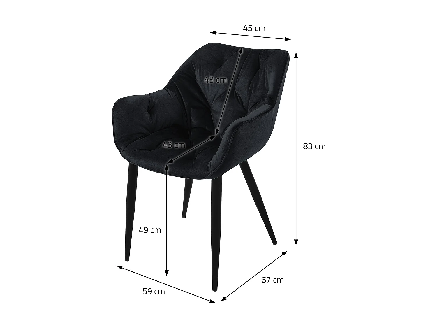 Juego de 4 sillas de comedor sillas de salón silla de cocina silla tapizada terc