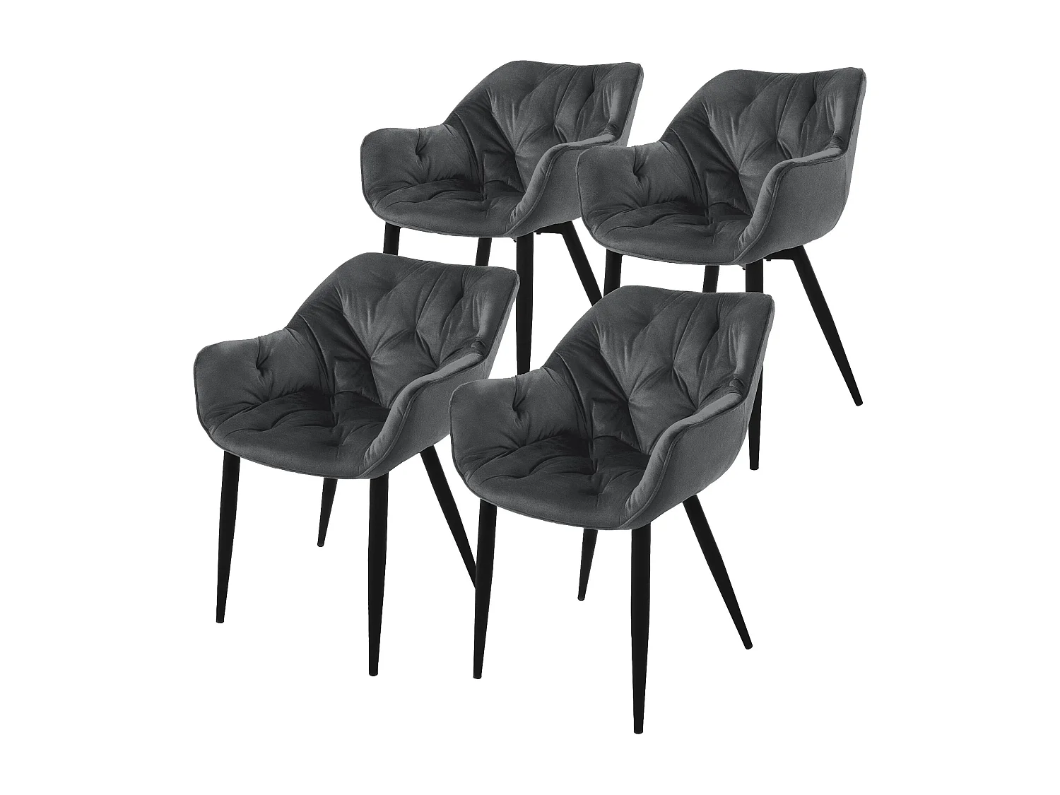 Juego de 4 sillas de comedor sillas de salón silla de cocina silla tapizada terc