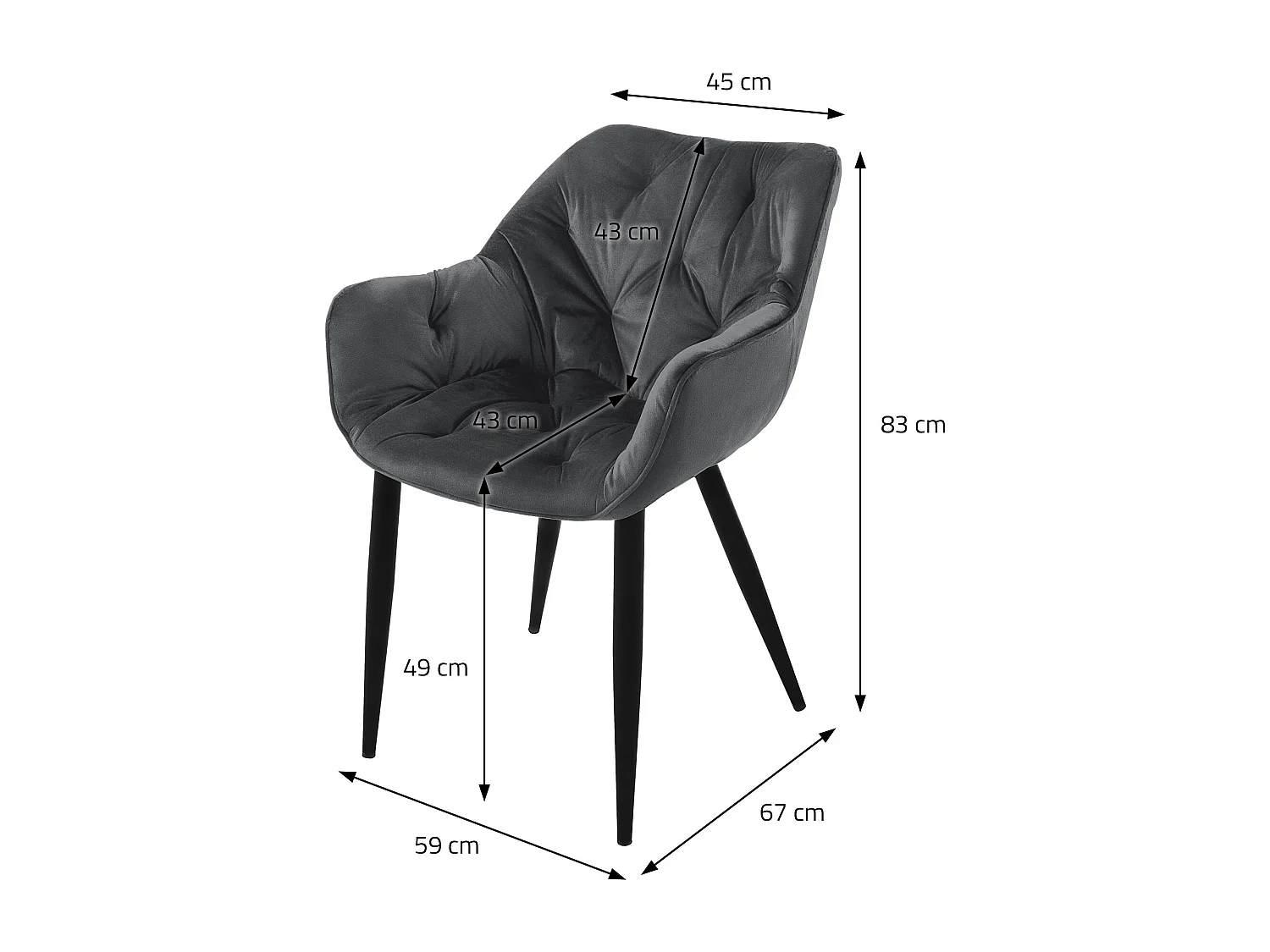 Juego de 4 sillas de comedor sillas de salón silla de cocina silla tapizada terc