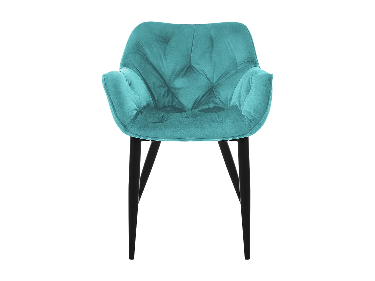 Lot de 4 chaises de salle à manger assise pétrole en velours pieds métal noir