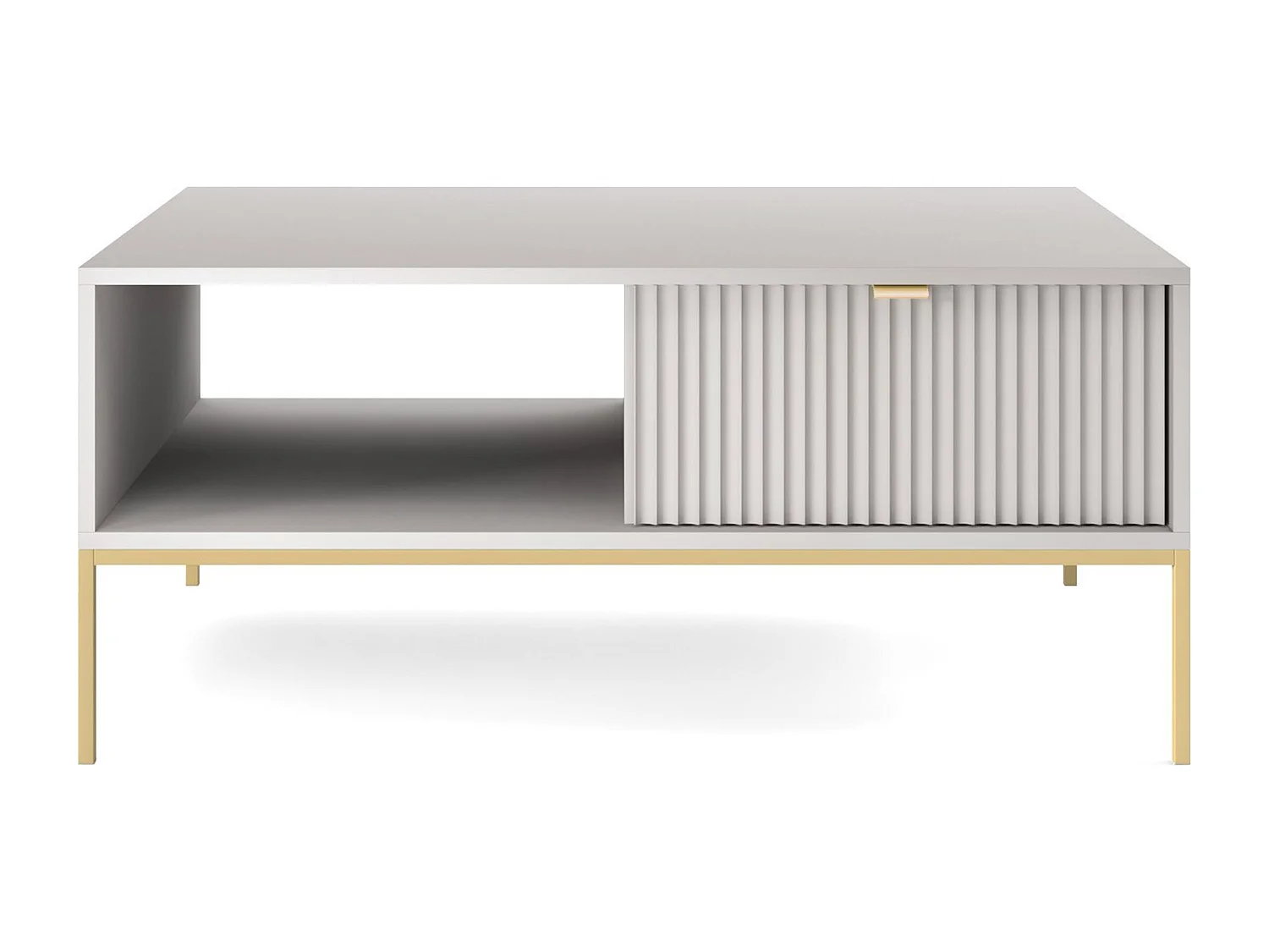 Table basse - 104x68 cm - gris avec pieds dorés - VELLORE