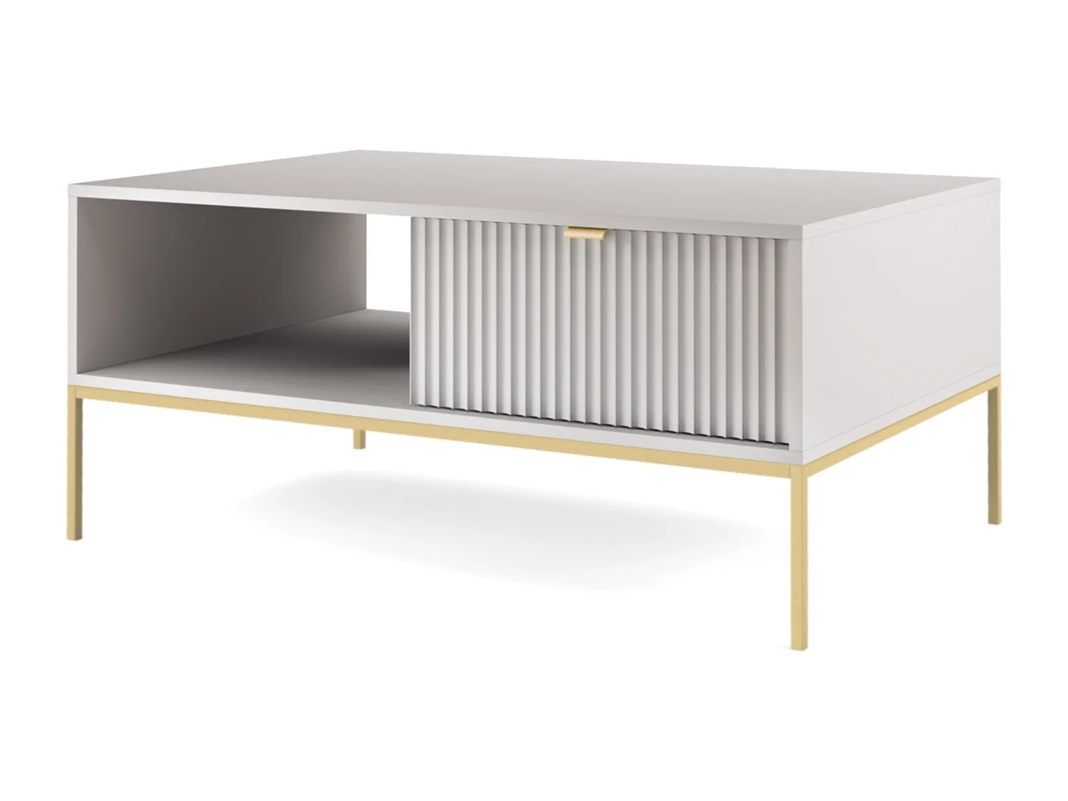 Table basse - 104x68 cm - gris avec pieds dorés - VELLORE