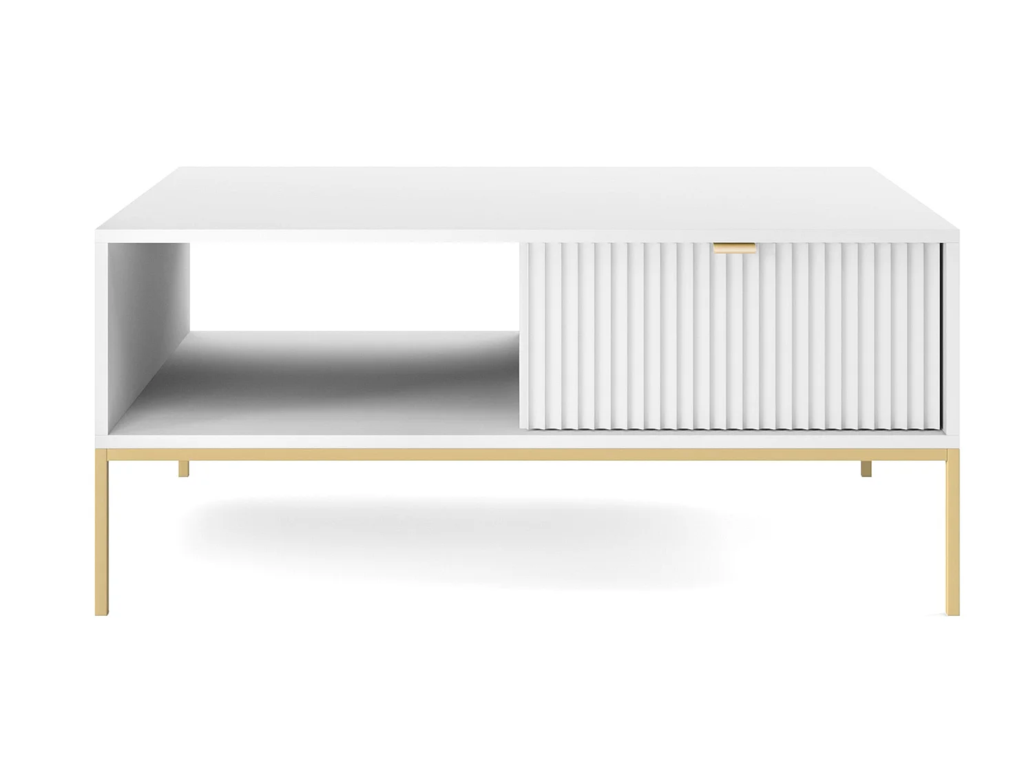 Salontafel - 104x68 cm - wit met gouden poten - VELLORE