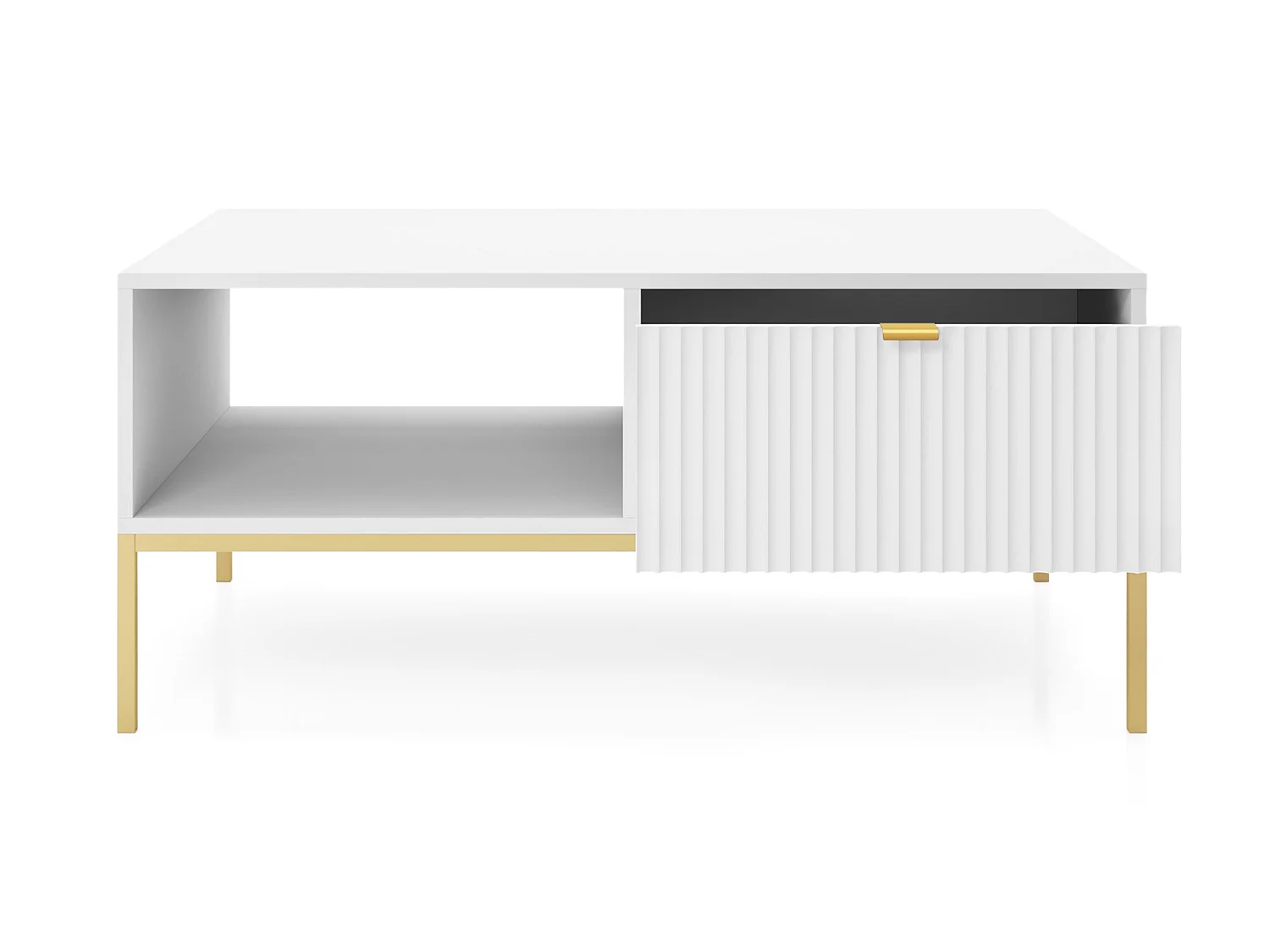 Salontafel - 104x68 cm - wit met gouden poten - VELLORE