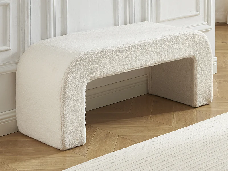 Bank - Bouclé-Stoff - Weiß - CALVELO