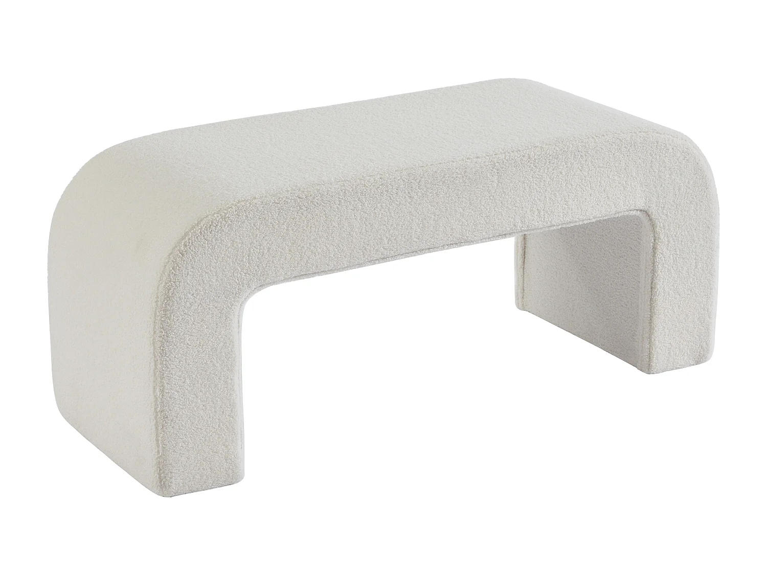 Banc en tissu bouclette - Blanc - CALVELO
