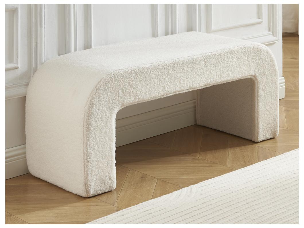 Banc en tissu bouclette - Blanc - CALVELO