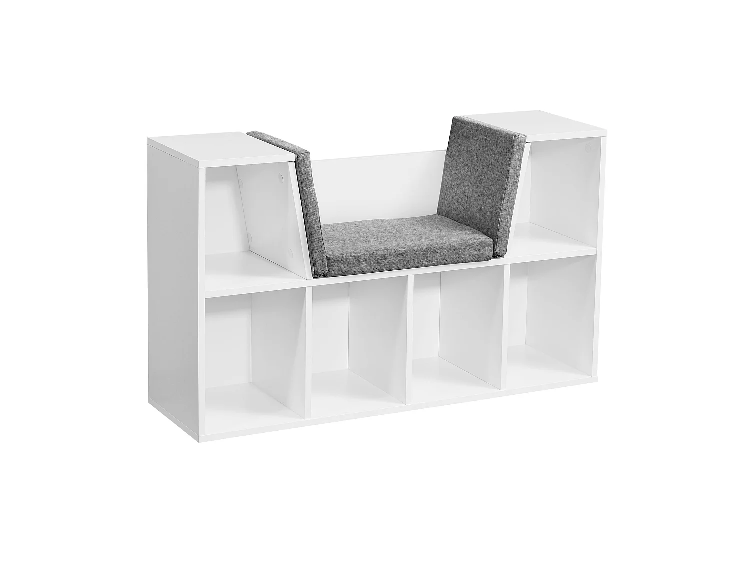 Design étagère avec assise 101,5x61,5x30cm étagère à chaussures blanche étagère debout