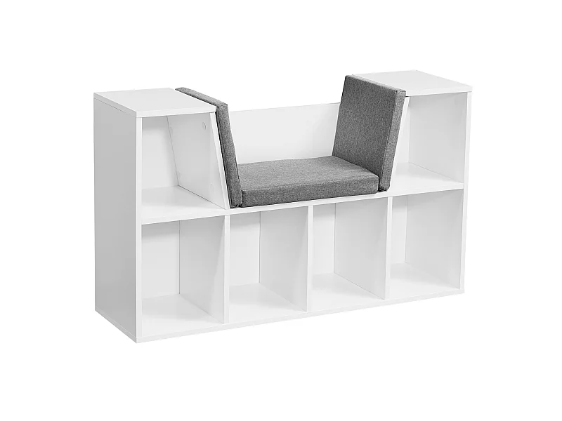 Design étagère avec assise 101,5x61,5x30cm étagère à chaussures blanche étagère debout