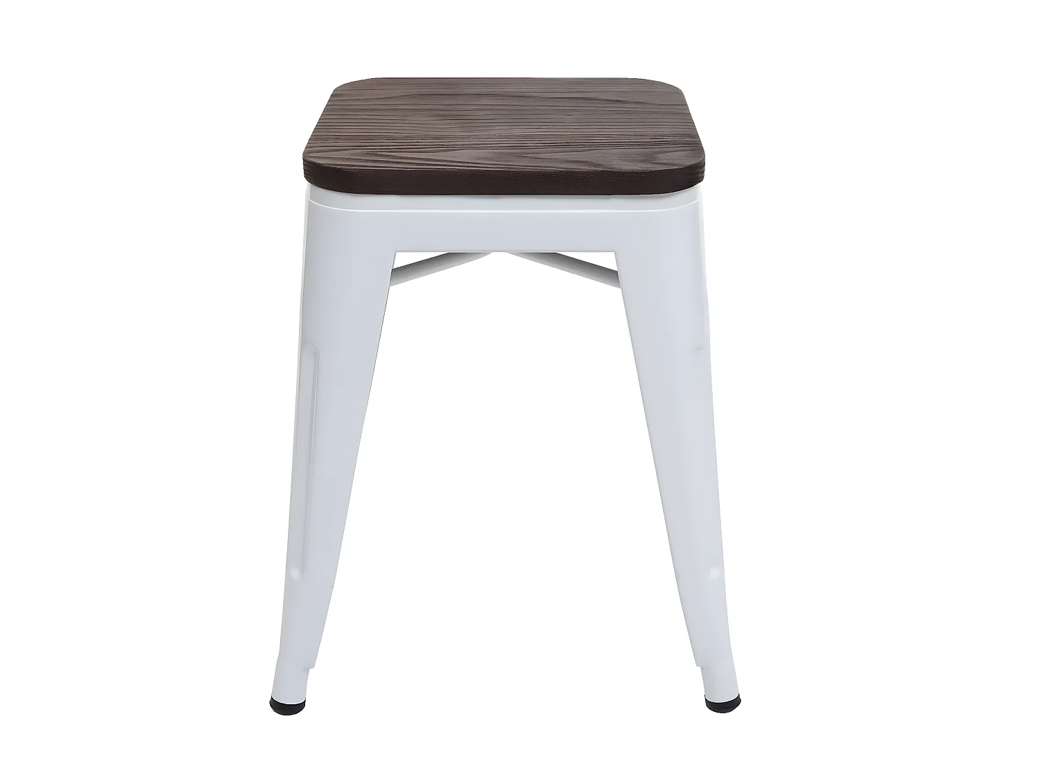 Taboret MCW-A73 (zestaw 4 sztuk) Drewniane siedzisko,  biały