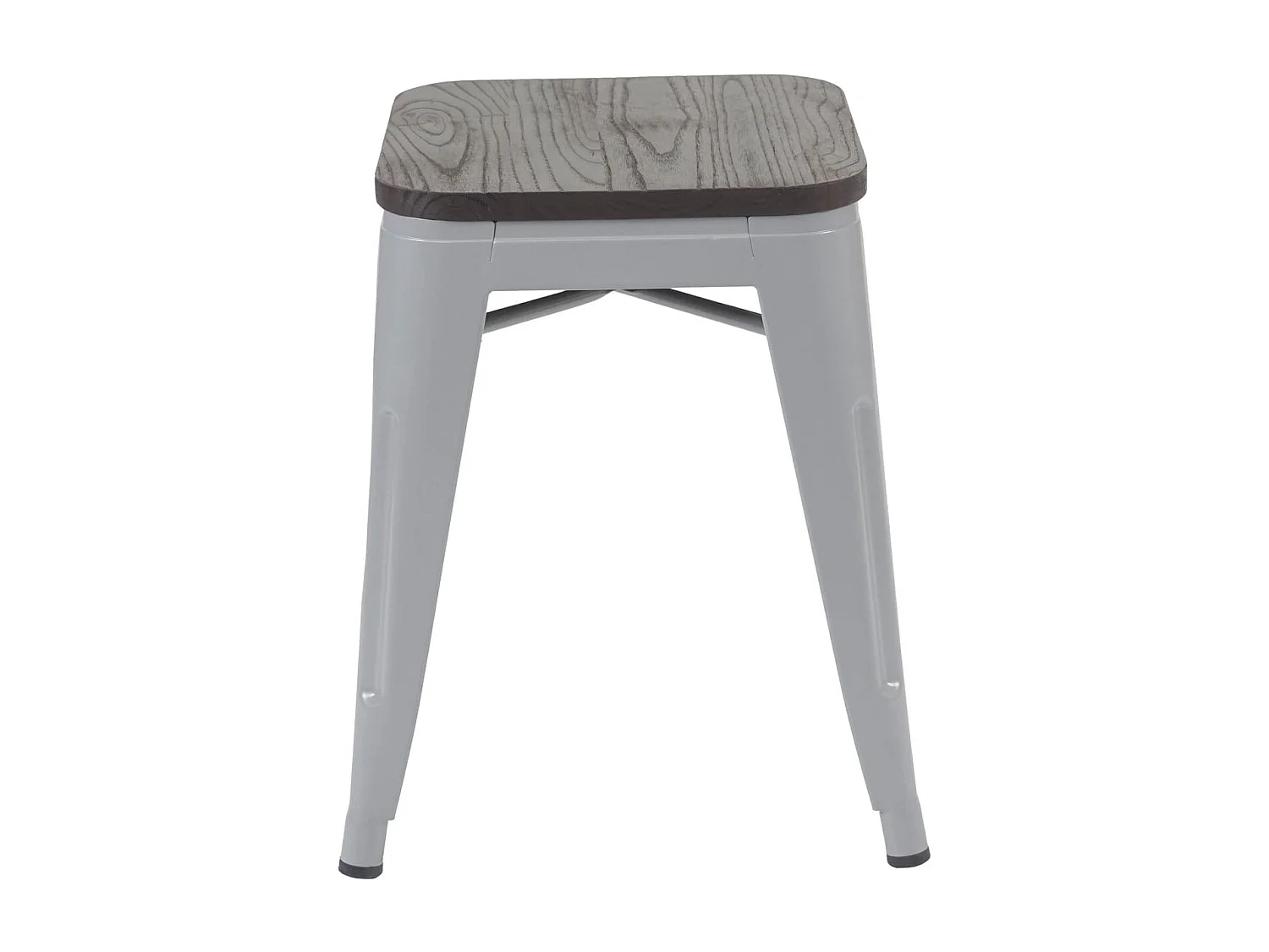 Taboret MCW-A73 (zestaw 4 szt.) z drewnianym siedziskiem,  szare