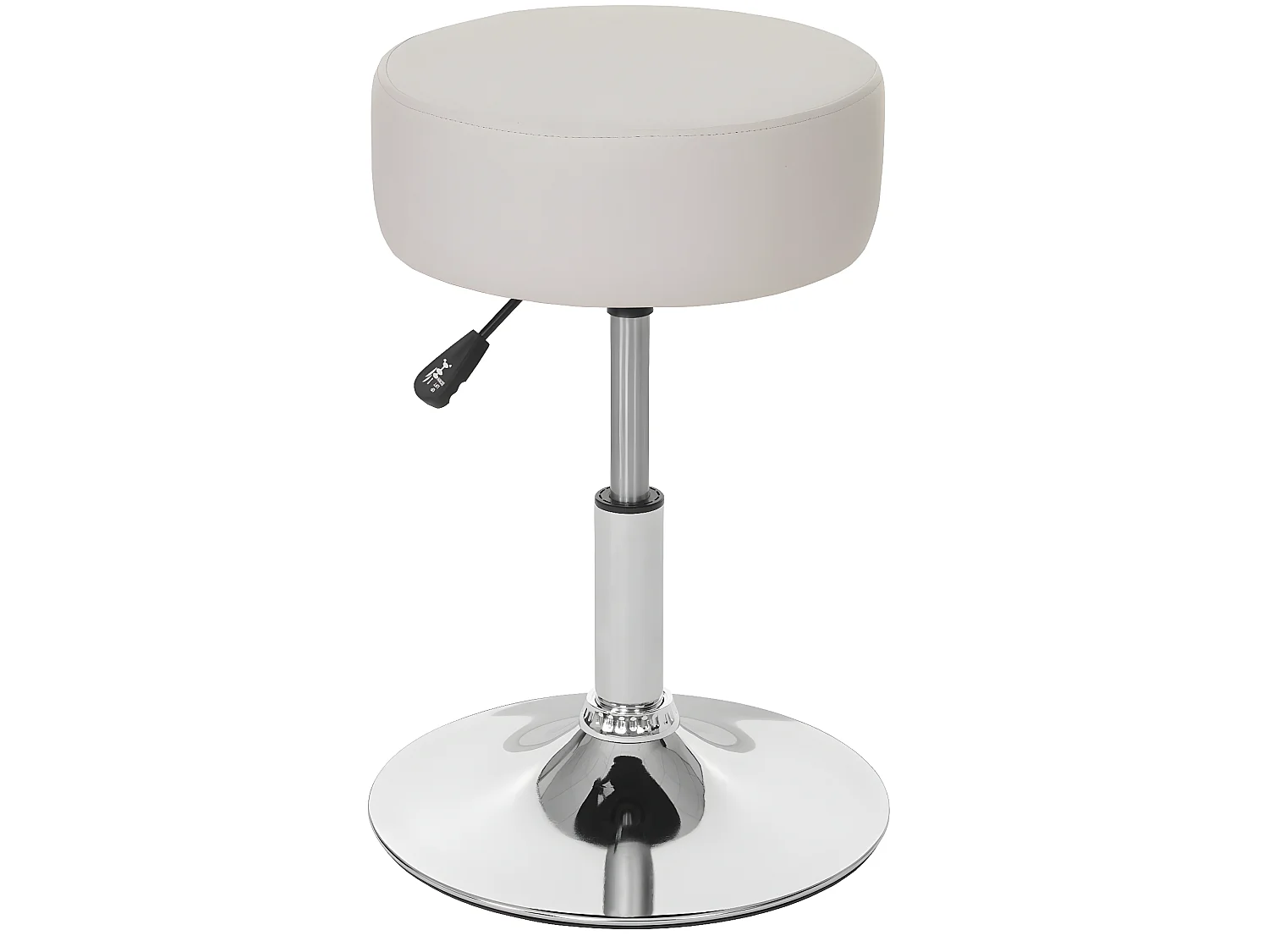 Taboret MCW-C22, taboret do makijażu,  imitacja skóry, kremowy