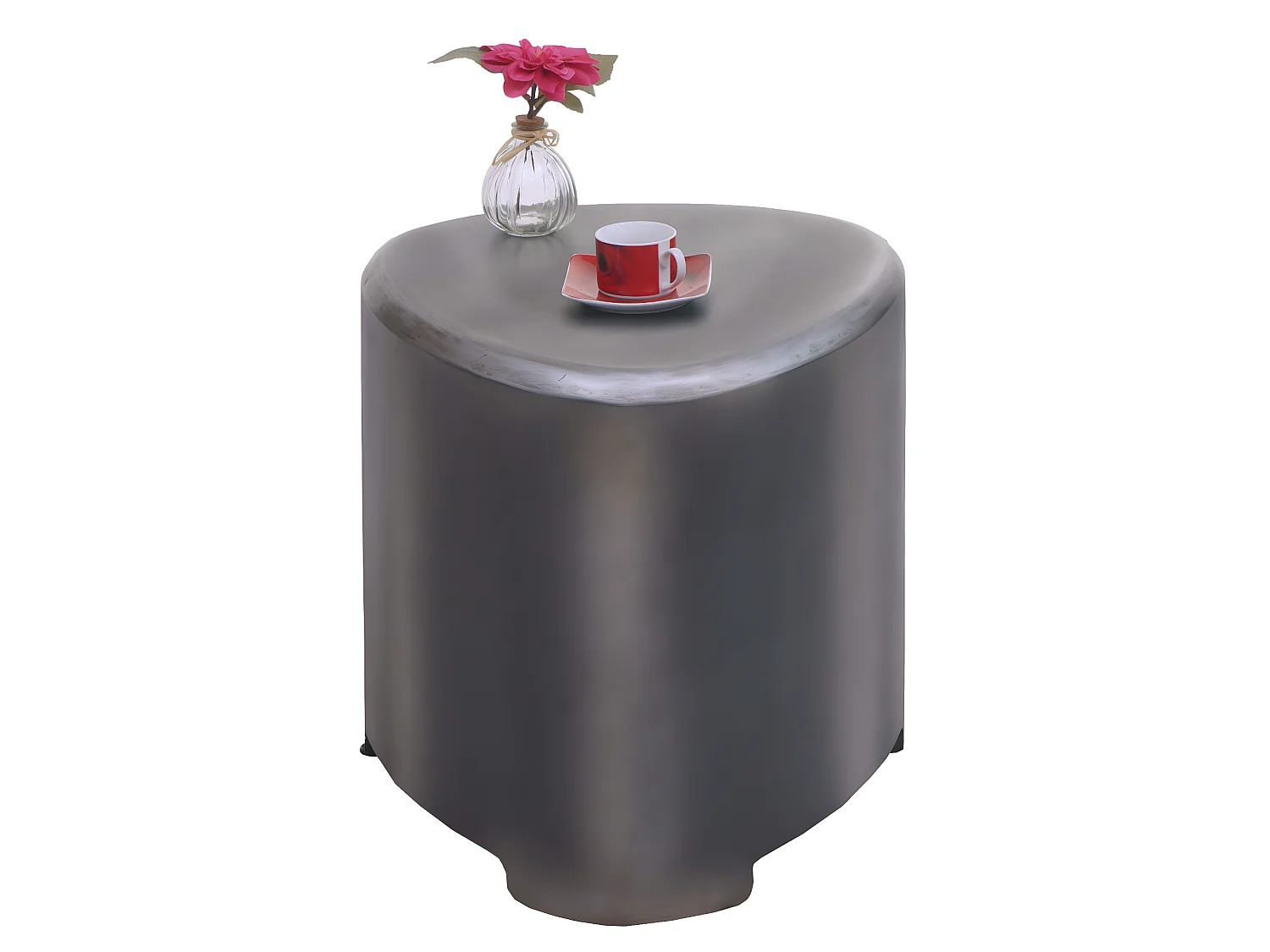 Sgabello tavolino da salotto design industriale MCW-L74 40x38x38cm legno di abete effetto metallo spazzolato nero