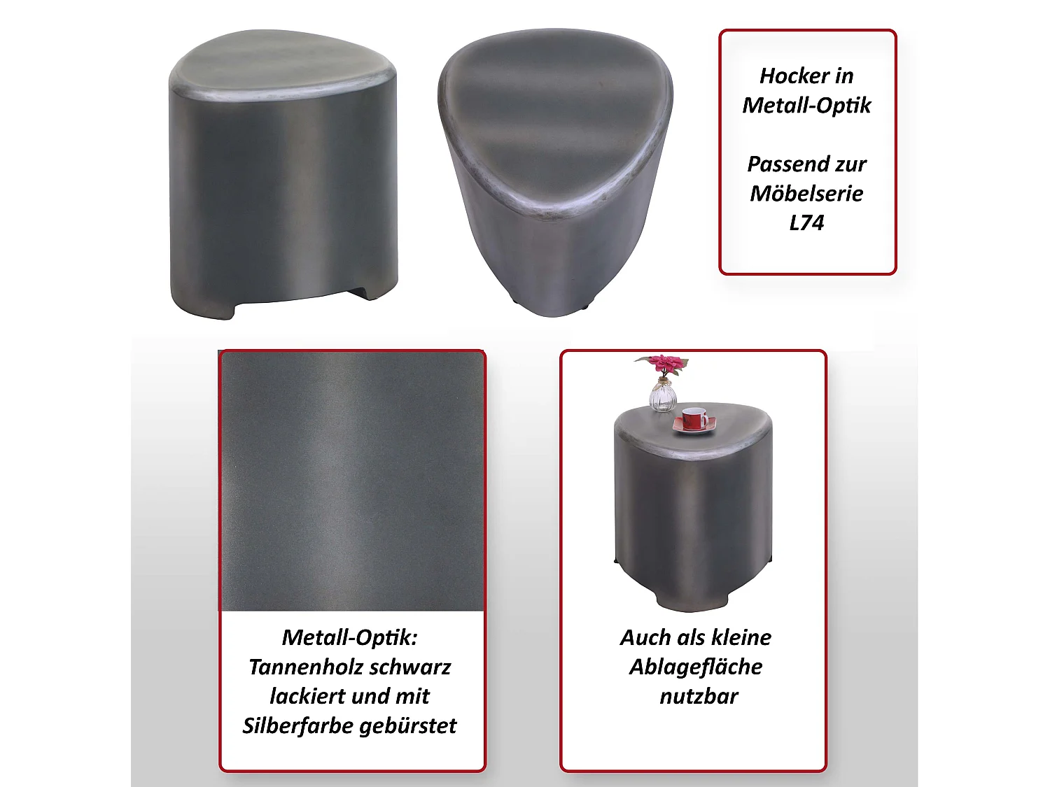 Drewniany stołek MCW-L74