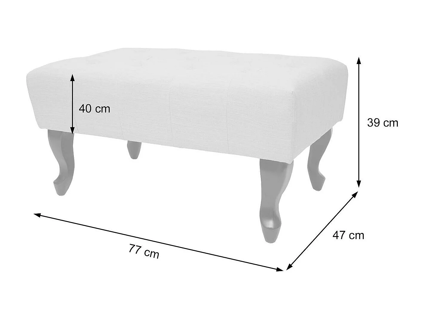 Ottomane Oxford hydrofuge,  gris
