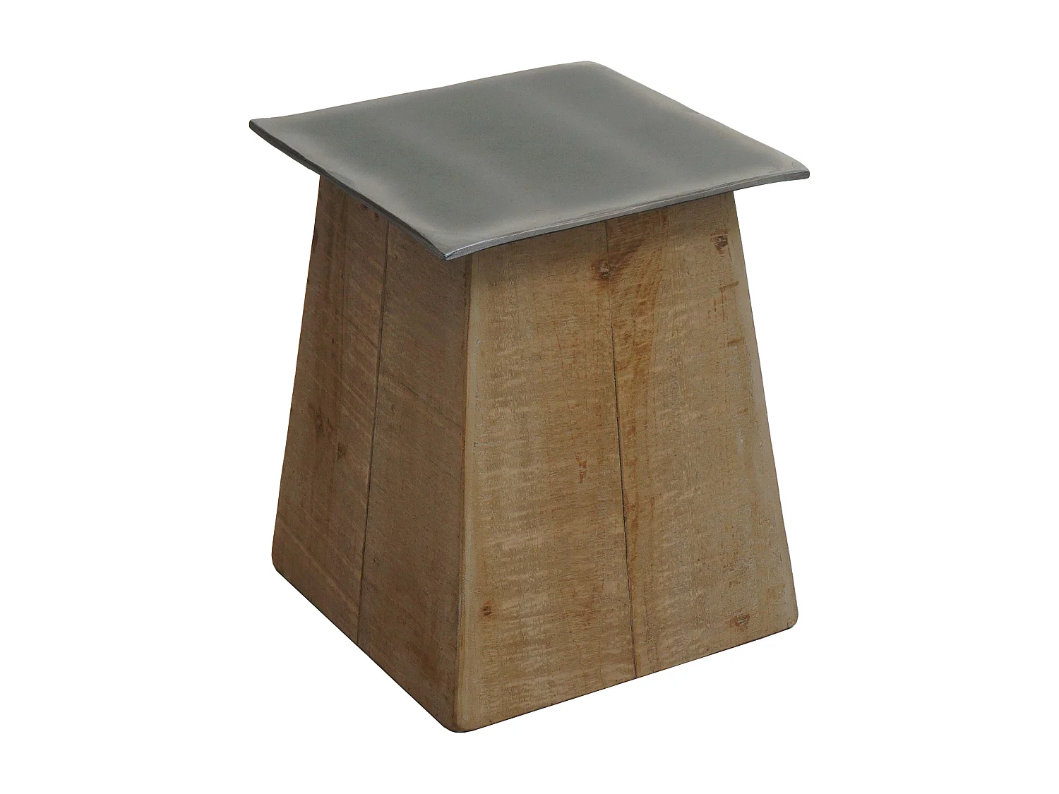 Sgabello tavolino design industriale MCW-L76 45x36x36cm legno di abete naturale e nero