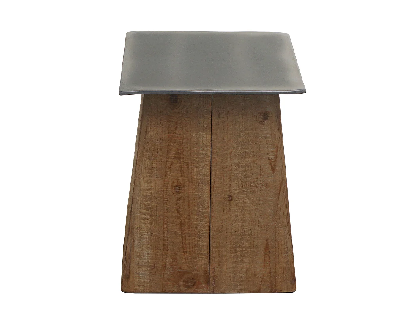 Hocker MCW-L76, Sitzhocker Holzhocker, Industrial Massiv-Holz MVG-zertifiziert, natur mit Metall-Optik