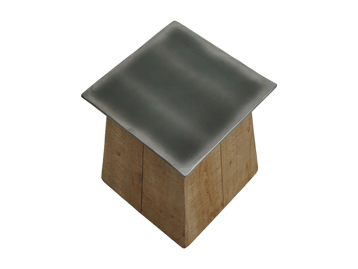 Hocker MCW-L76, Sitzhocker Holzhocker, Industrial Massiv-Holz MVG-zertifiziert, natur mit Metall-Optik