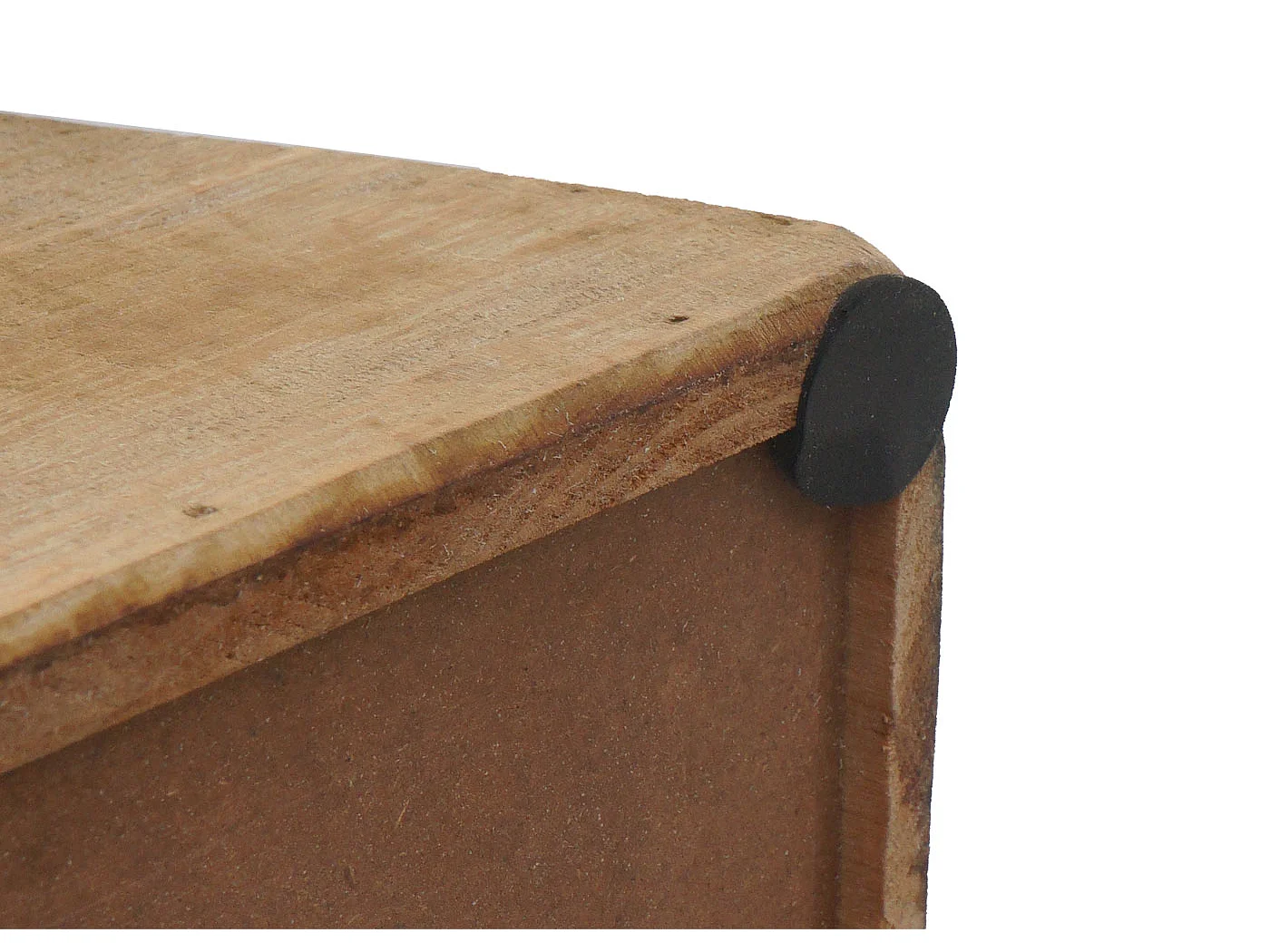 Hocker MCW-L76, Sitzhocker Holzhocker, Industrial Massiv-Holz MVG-zertifiziert, natur mit Metall-Optik