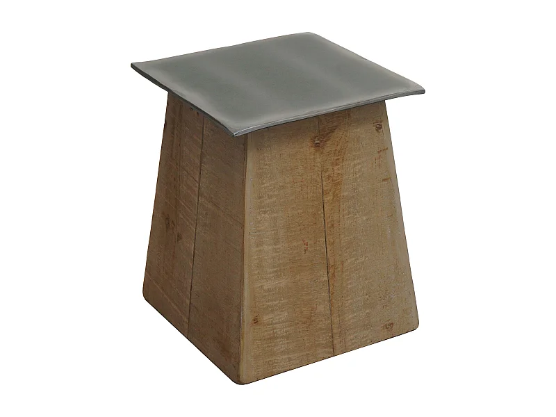 Sgabello tavolino design industriale MCW-L76 45x36x36cm legno di abete naturale e nero