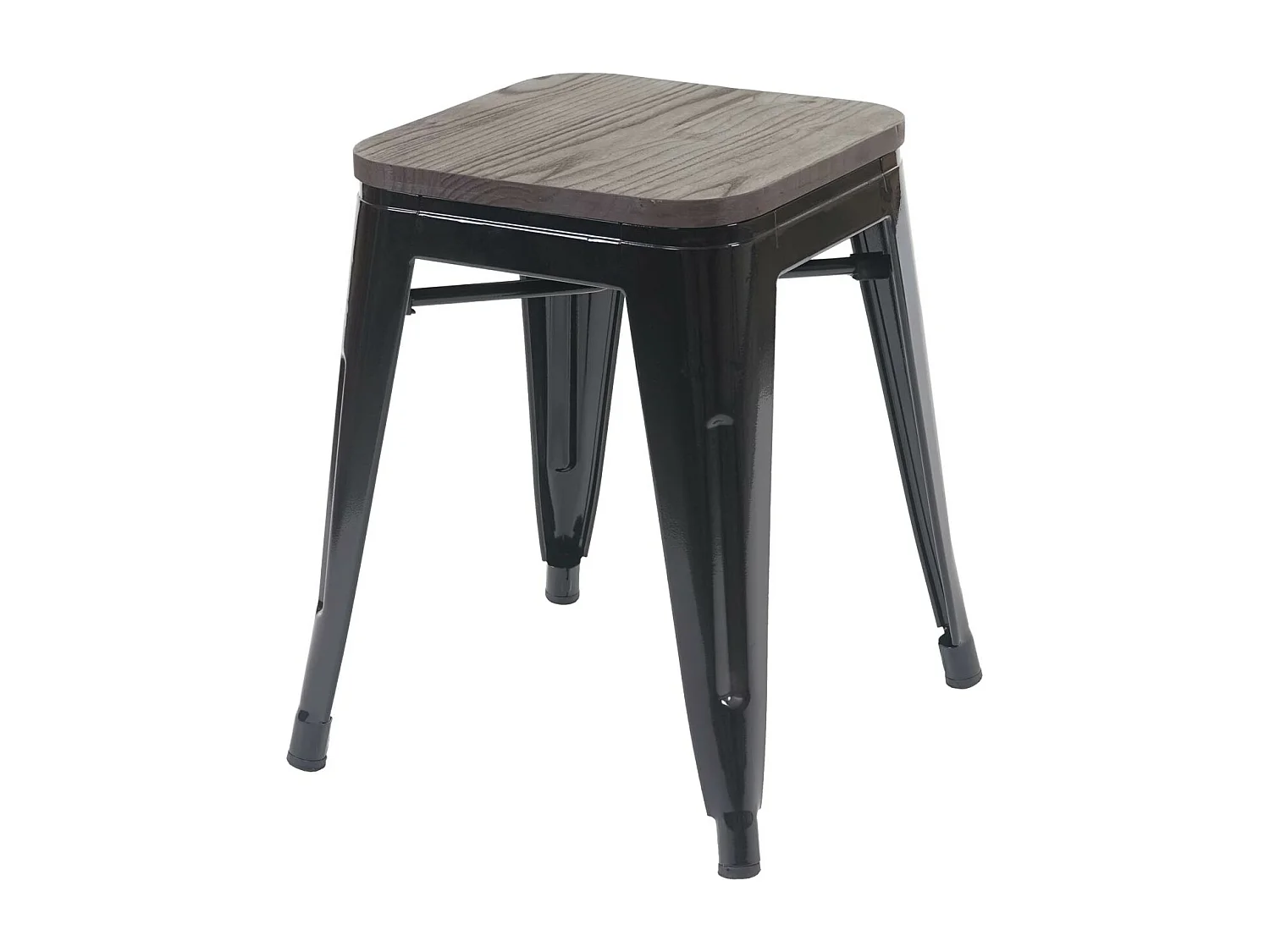 Kruk MCW-A73 (set van 4) Houten zitting,  zwart