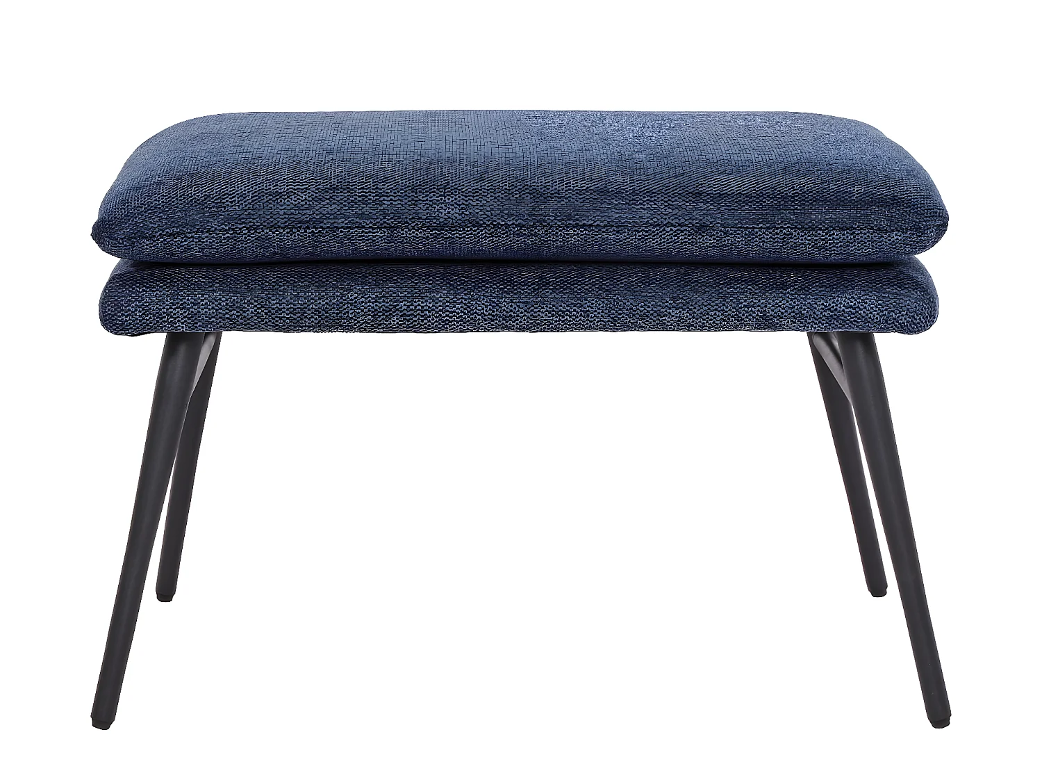 Poggiapiedi pouff MCW-L62 Lounge elegante tessuto ~ blu