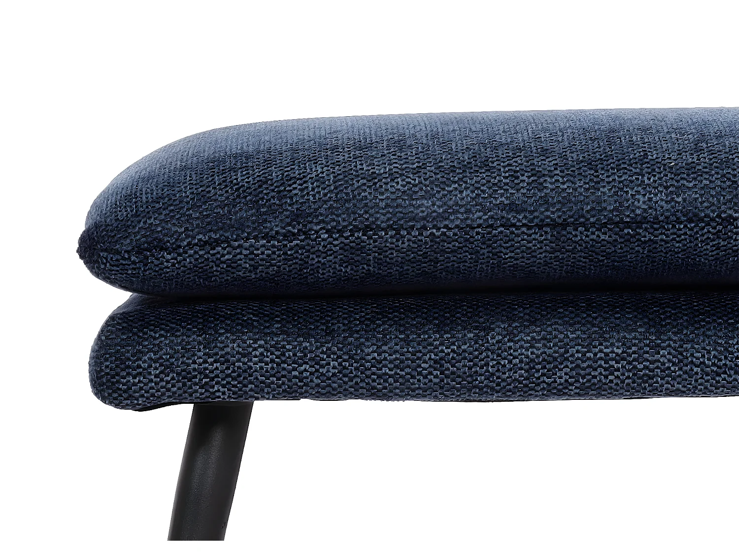 Poggiapiedi pouff MCW-L62 Lounge elegante tessuto ~ blu