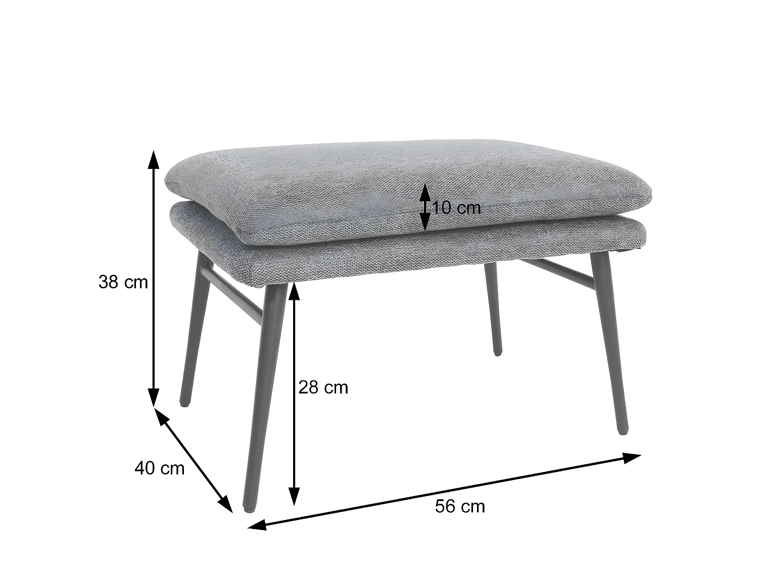 Taboret MCW-L62, otomana,  terakota-brązowy
