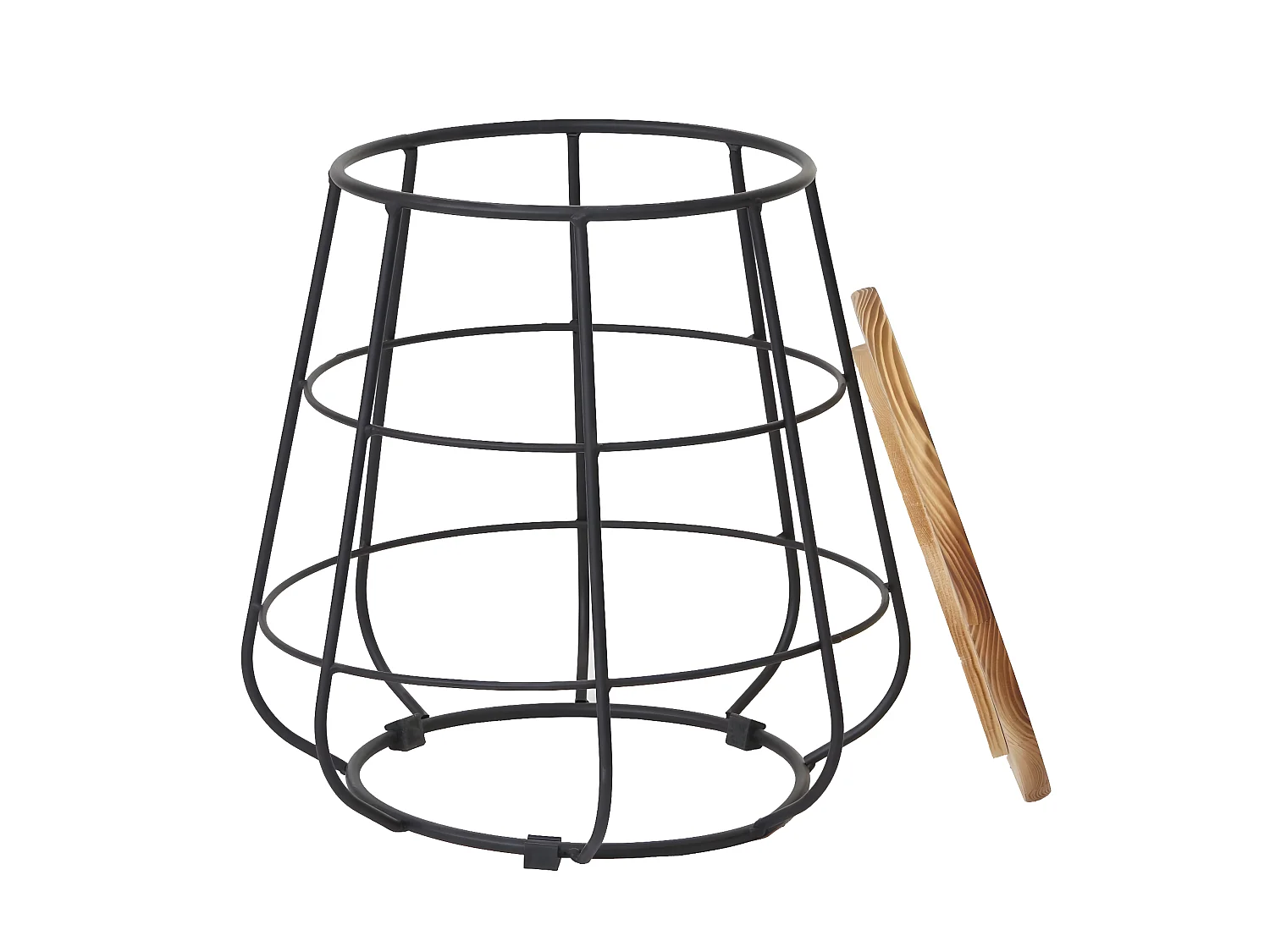 Pouf MCW-A80 bois véritable