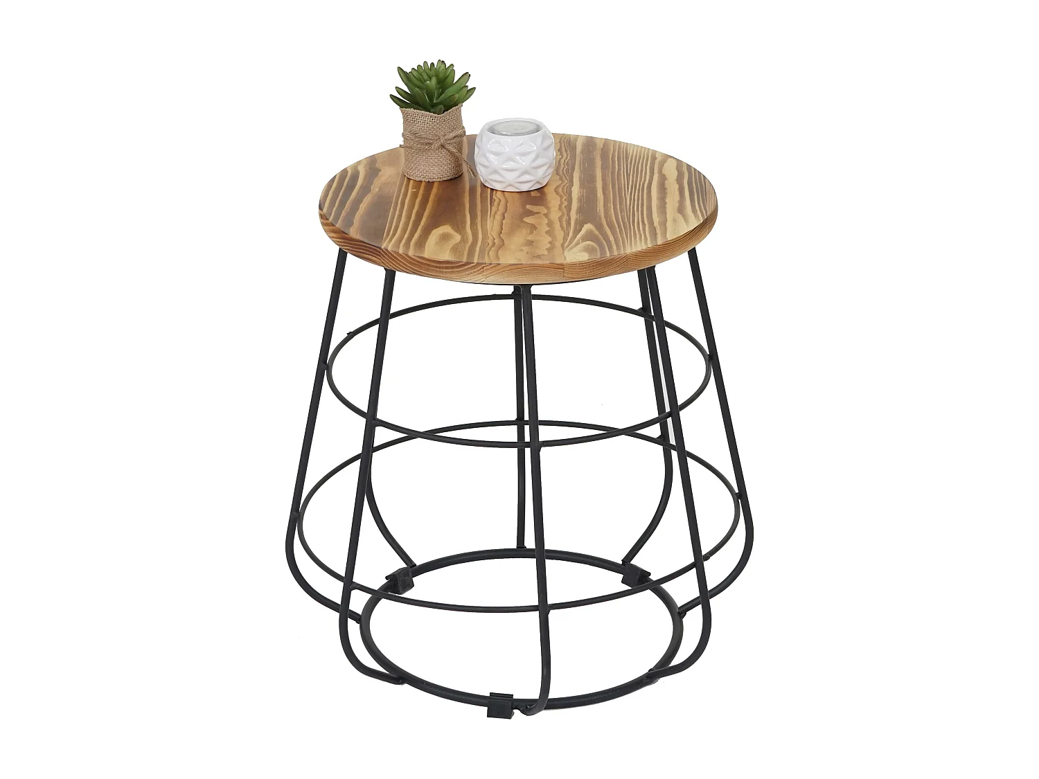 Pouf MCW-A80 bois véritable