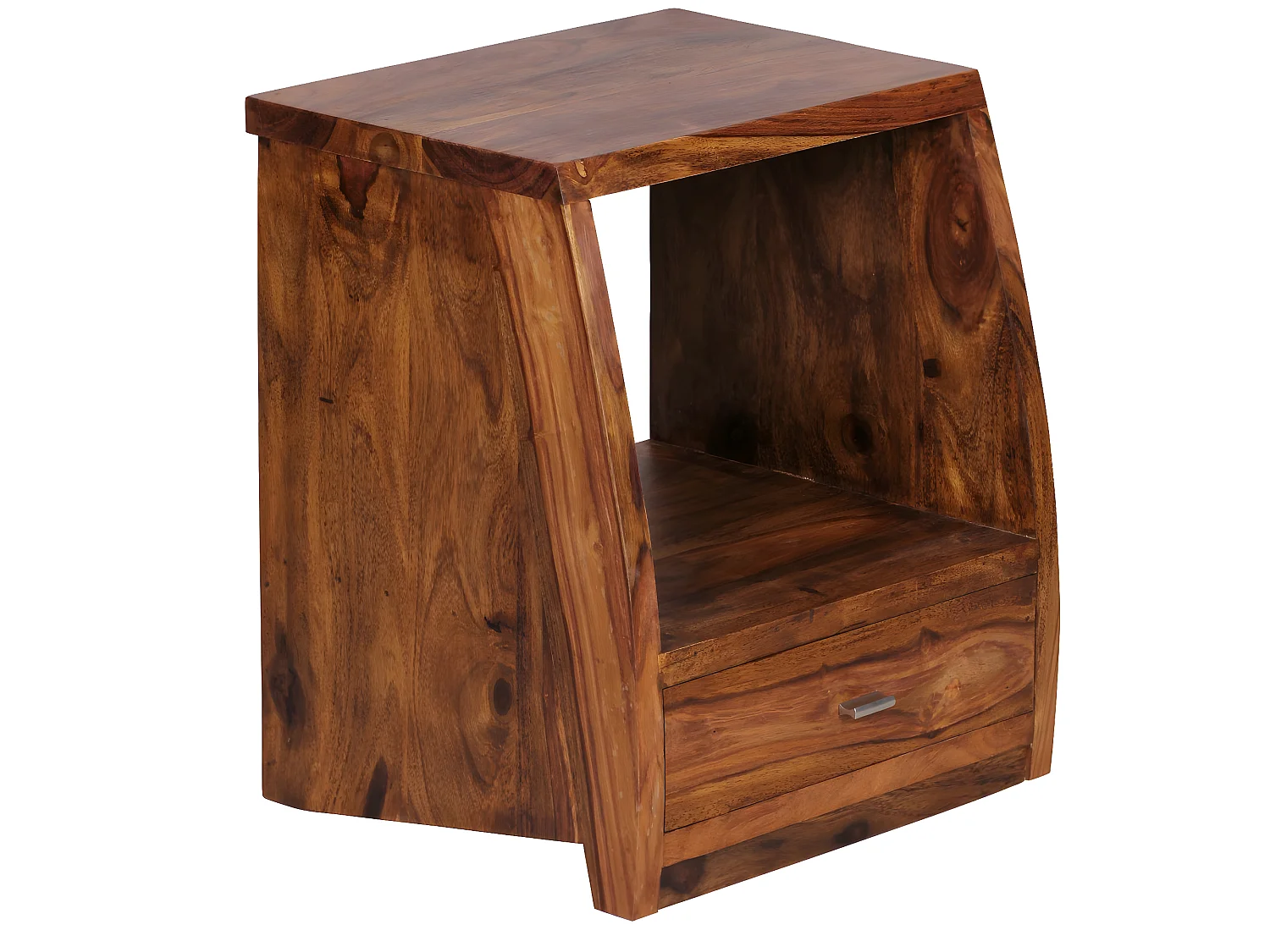 Sheesham Massivholz Nachtkonsole 1 Schub Nako Nachttisch Nachtkästchen