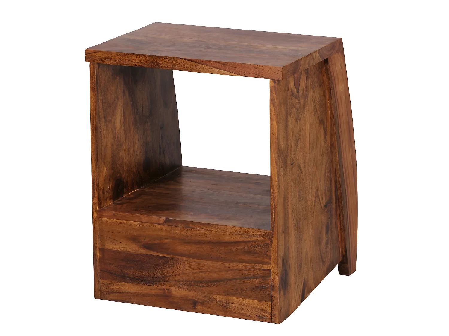 Sheesham Massivholz Nachtkonsole 1 Schub Nako Nachttisch Nachtkästchen