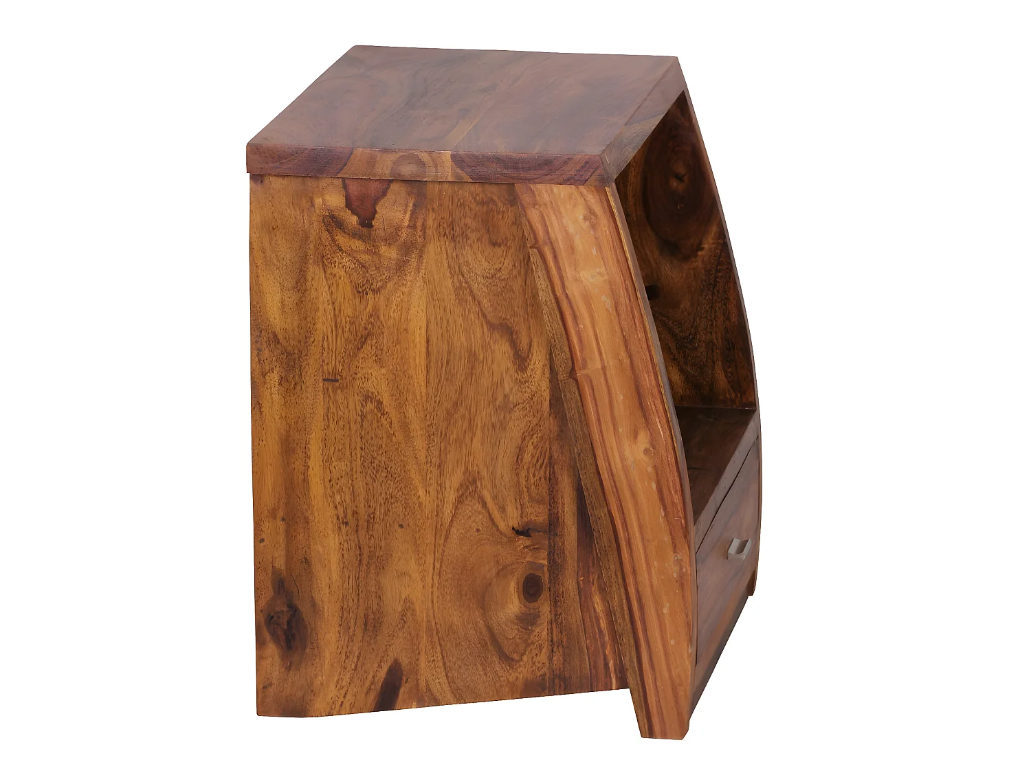 Sheesham Massivholz Nachtkonsole 1 Schub Nako Nachttisch Nachtkästchen