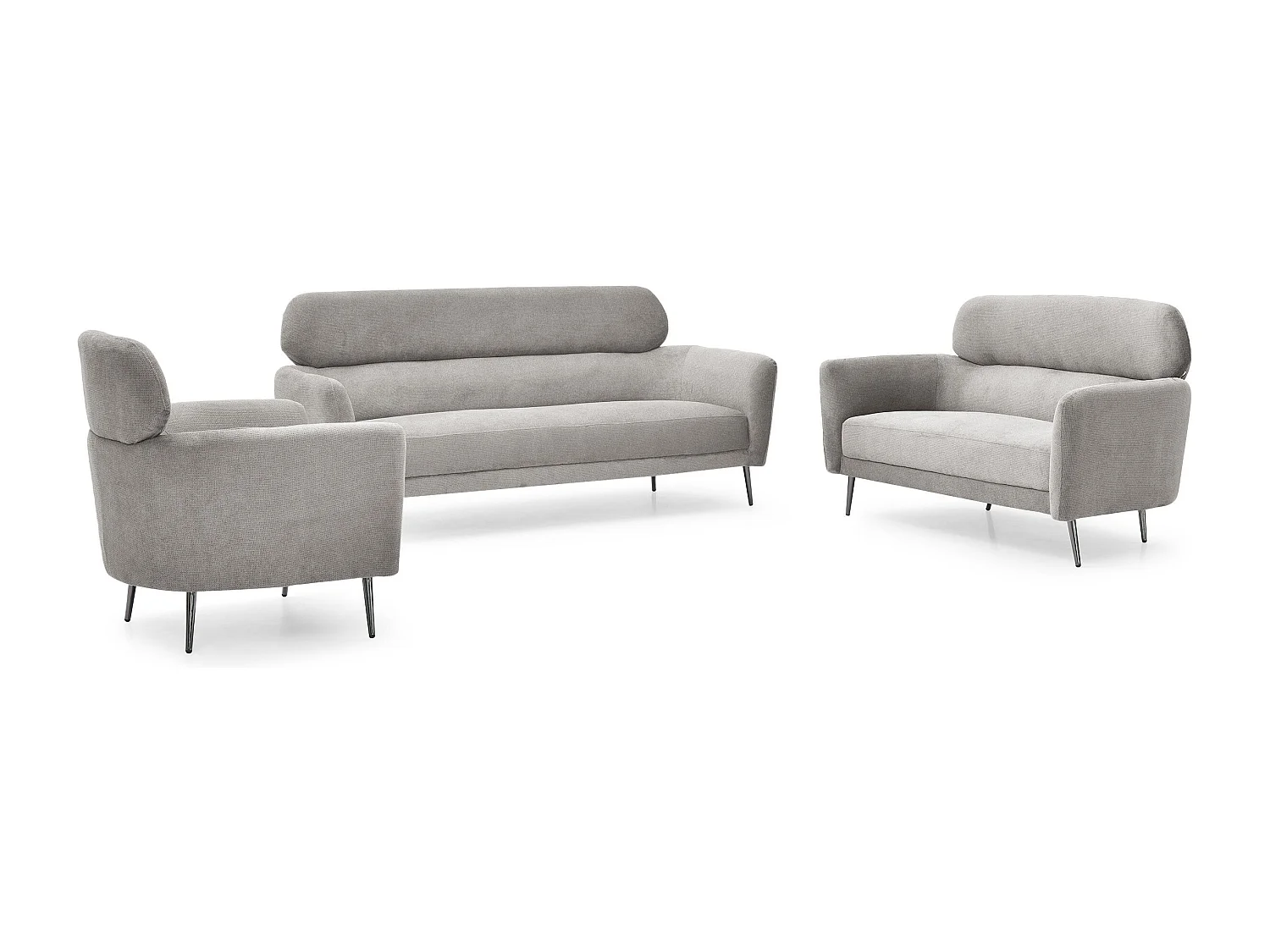 Fauteuil moderne avec haut dossier Damigal Tissu doux Gris