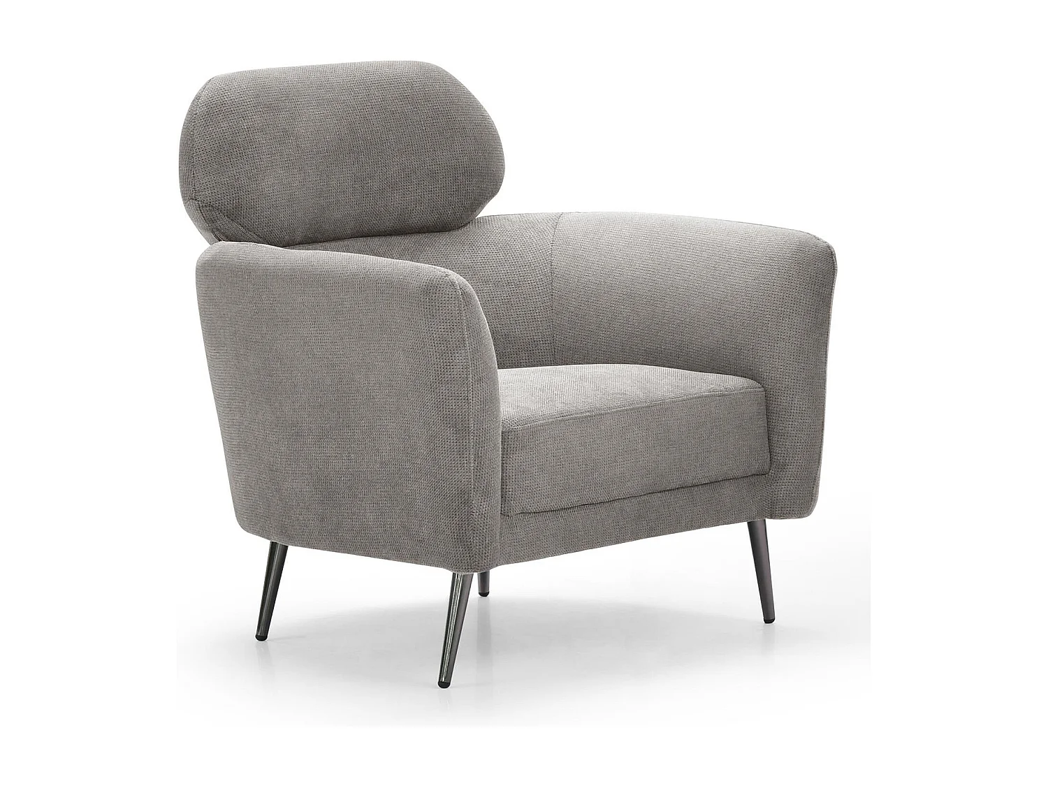Fauteuil moderne avec haut dossier Damigal Tissu doux Gris