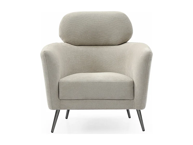 Fauteuil moderne avec haut dossier Damigal Tissu doux Beige