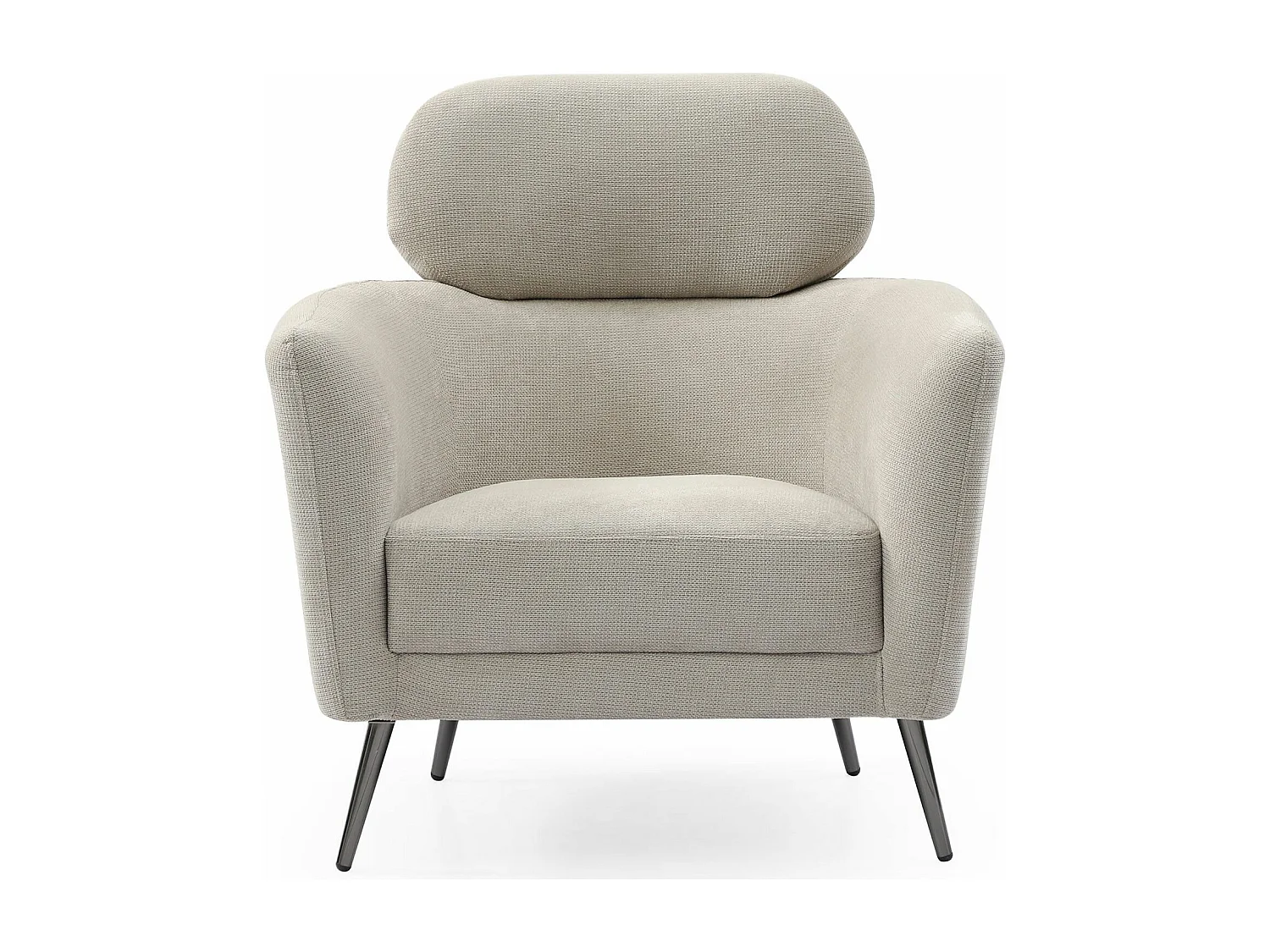 Fauteuil moderne avec haut dossier Damigal Tissu doux Beige