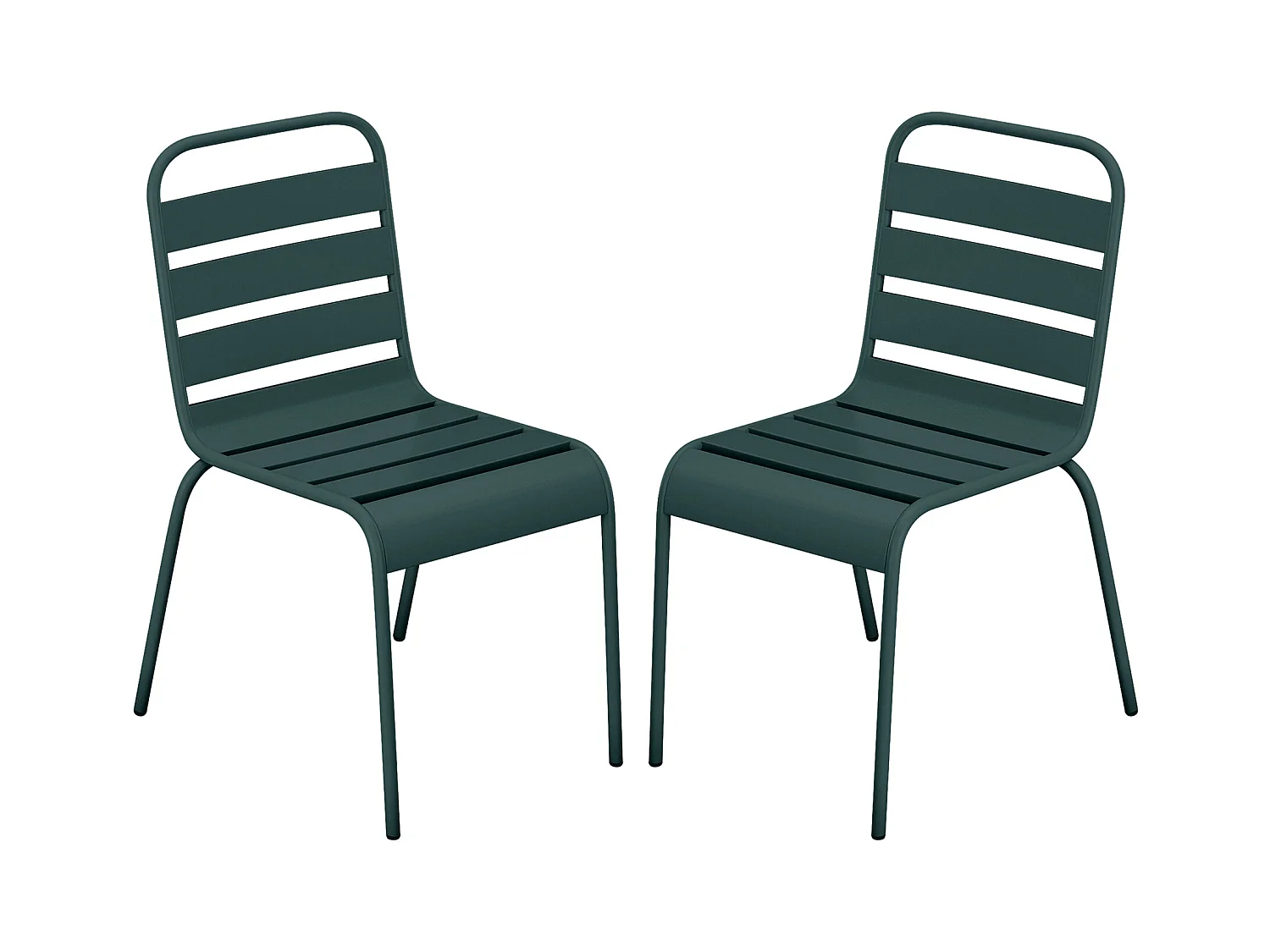 Set van 2 stapelbare metalen tuinstoelen - Spargroen - MIRMANDE van MYLIA