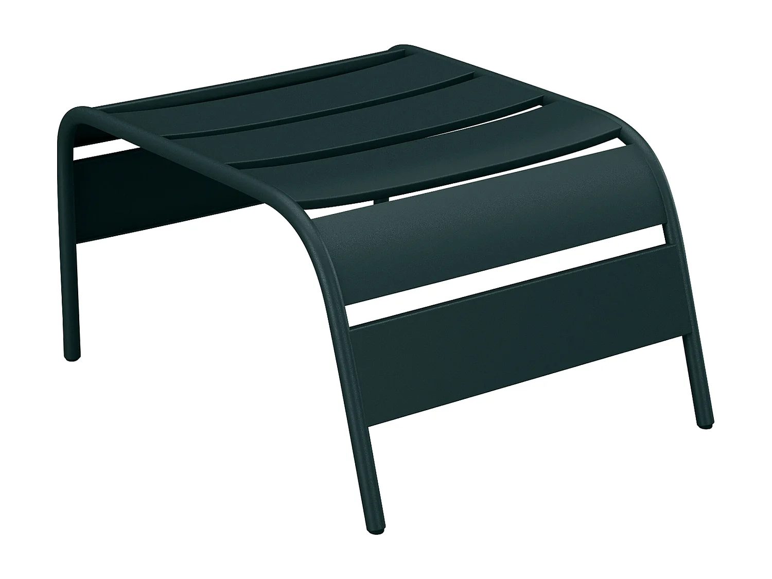 Gartensessel niedrig & stapelbar + Fußbank - Metall - Tannengrün - MIRMANDE von MYLIA