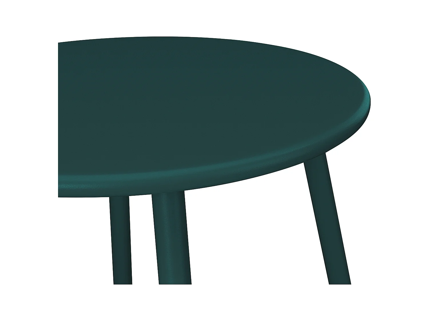 Metallträdgårdsmöbler - 2 stapelbara fåtöljer och ett runt sidobord - Mörkgrön - MIRMANDE från MYLIA