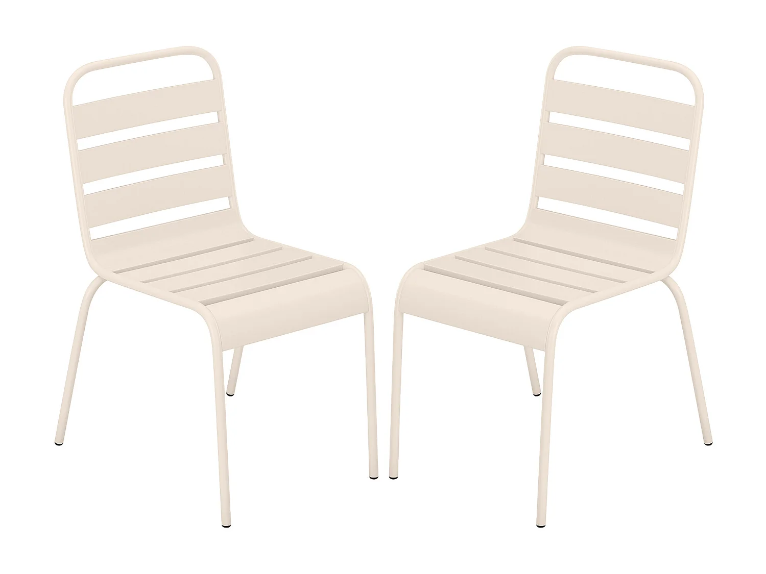 Lote de 2 sillas de jardín apilables de metal - Beige - MIRMANDE de MYLIA