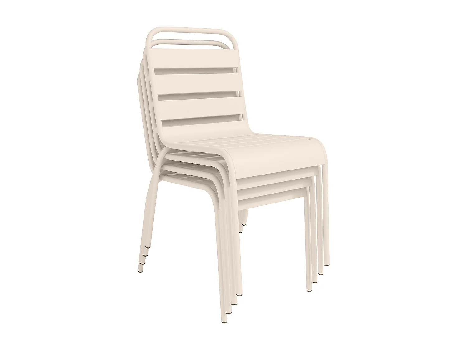 Lot de 2 chaises de jardin empilables en métal - Beige - MIRMANDE de MYLIA