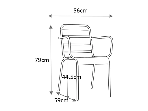 Conjunto de 2 cadeirões de jardim empilháveis metal bege - MIRMANDE de MYLIA