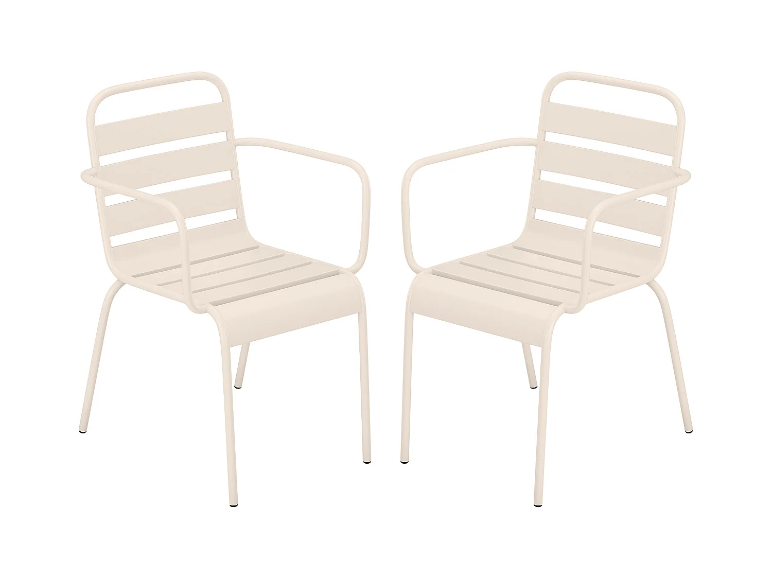 Set van 2 opstapelbare tuinfauteuils van metaal - Beige - MIRMANDE  van MYLIA