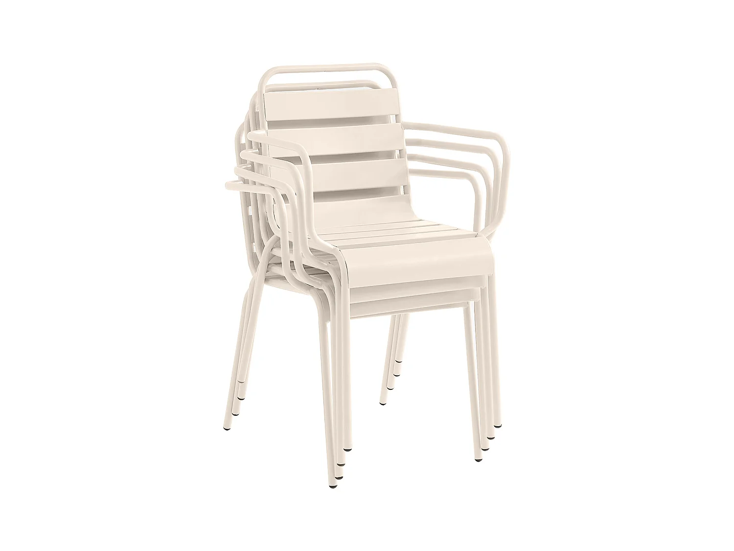 Lote de 2 sillas de jardín apilables de metal - Beige - MIRMANDE de MYLIA