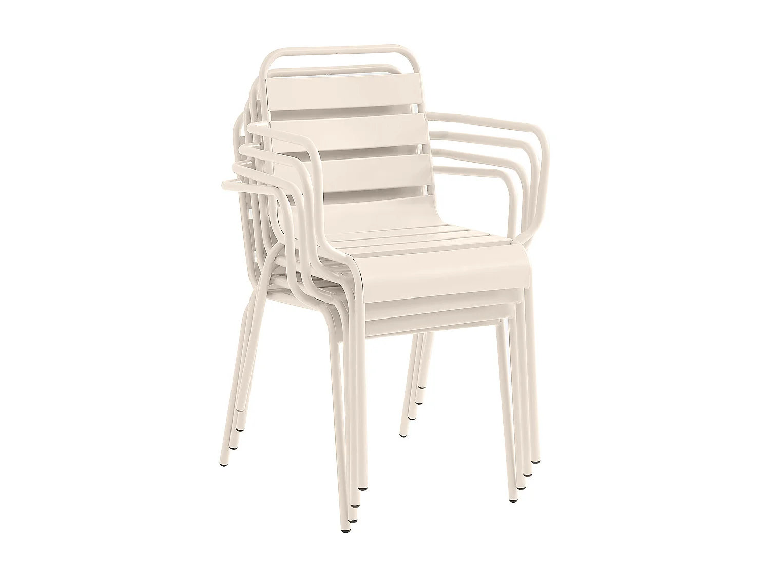 Set van 2 opstapelbare tuinfauteuils van metaal - Beige - MIRMANDE  van MYLIA