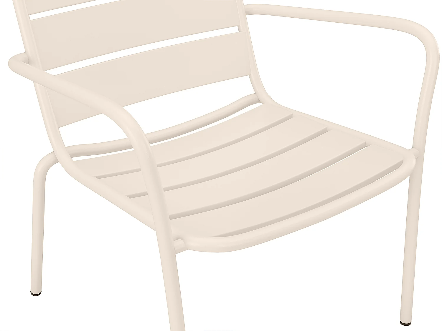 Salon de jardin en métal - 2 fauteuils bas empilables et tables gigognes - Beige - MIRMANDE de MYLIA