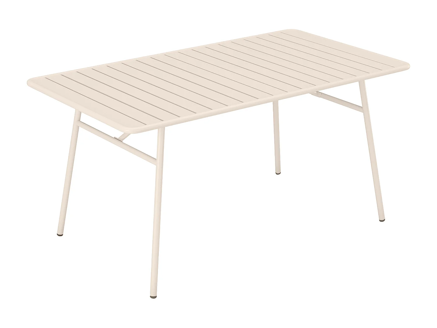 Garten-Essgruppe: Tisch L. 160 cm + 4 stapelbare Stühle - Metall - Beige - MIRMANDE von MYLIA