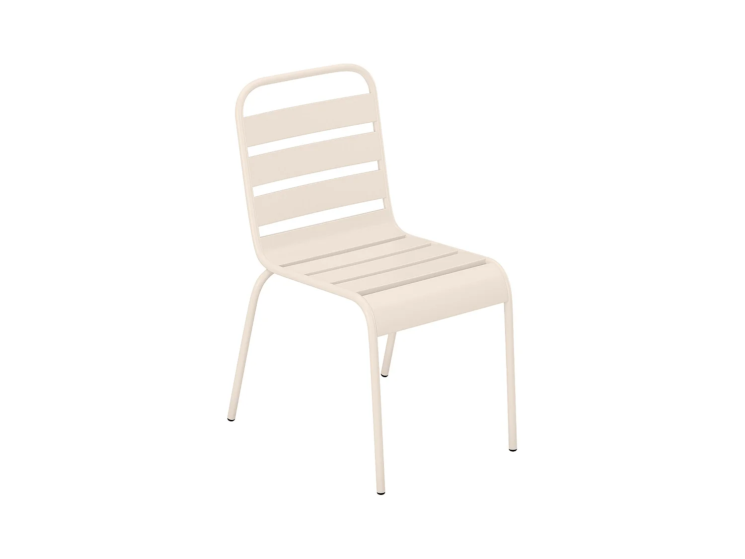 Salle à manger de jardin en métal - une table L.160 cm avec 2 fauteuils empilables et 4 chaises empilables - Beige - MIRMANDE de MYLIA